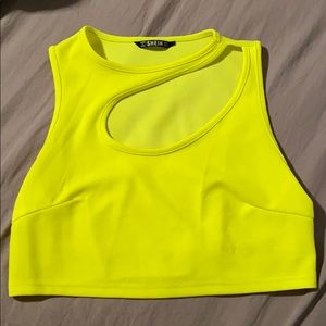 Shein neon yellow crop top